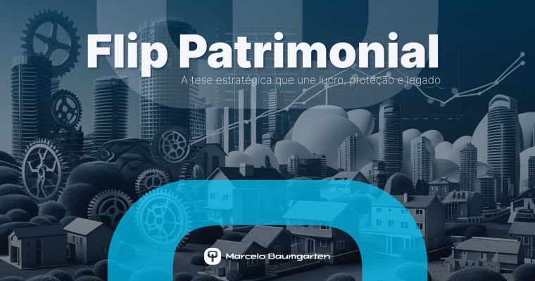 Representação simbólica do Flip Patrimonial: um ciclo estratégico que transforma ativos em lucro, proteção e legado.